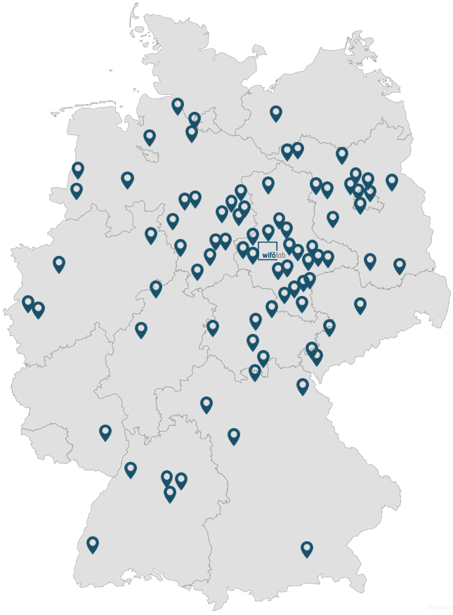 Deutschlandkarte der WiföLAB-Partner